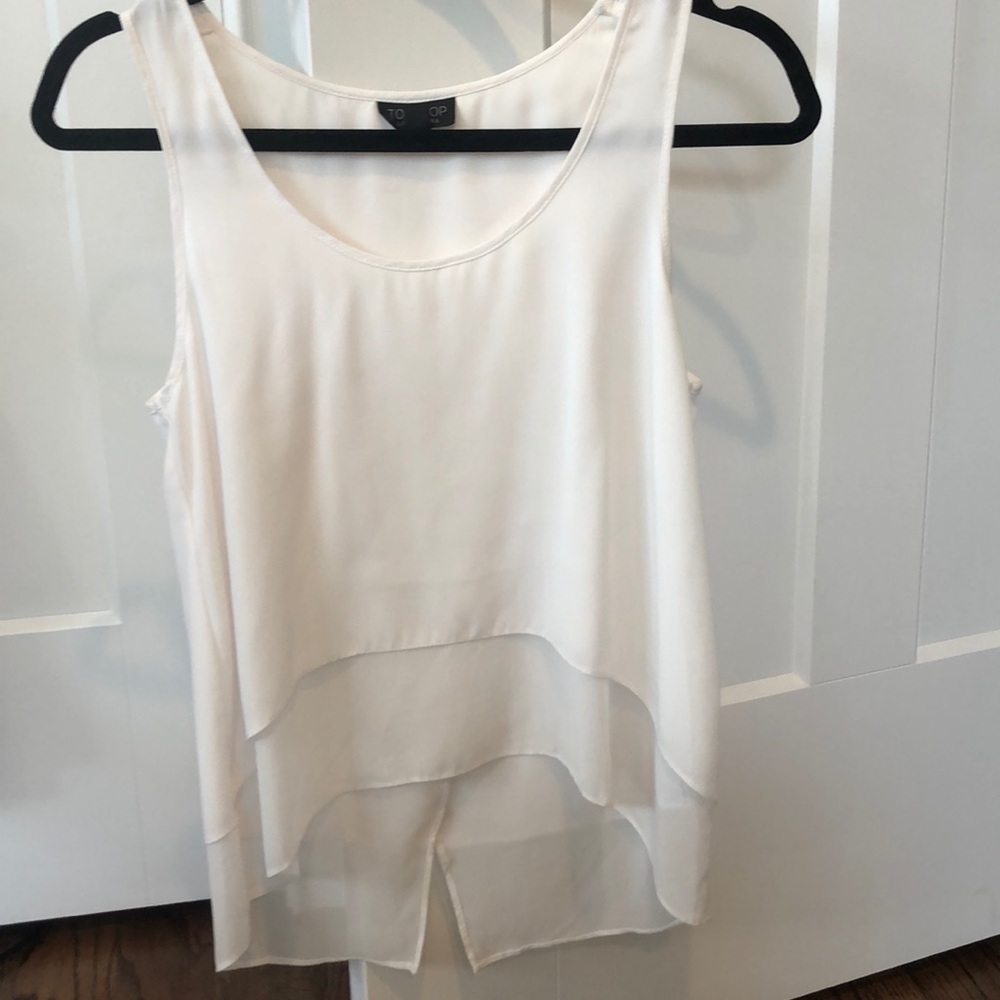 TOPSHOP White with sheer bottom Blouse Size US2